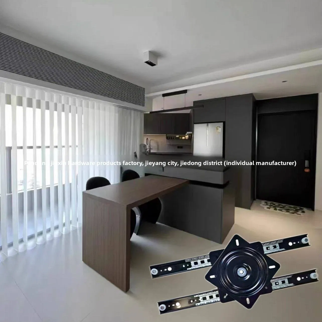 Rotating Sliding Mechanism Retractable Telescopic Integrated with Extendable Dining Kitchen Adjustable Moveable Lsland Table Hardware Slide