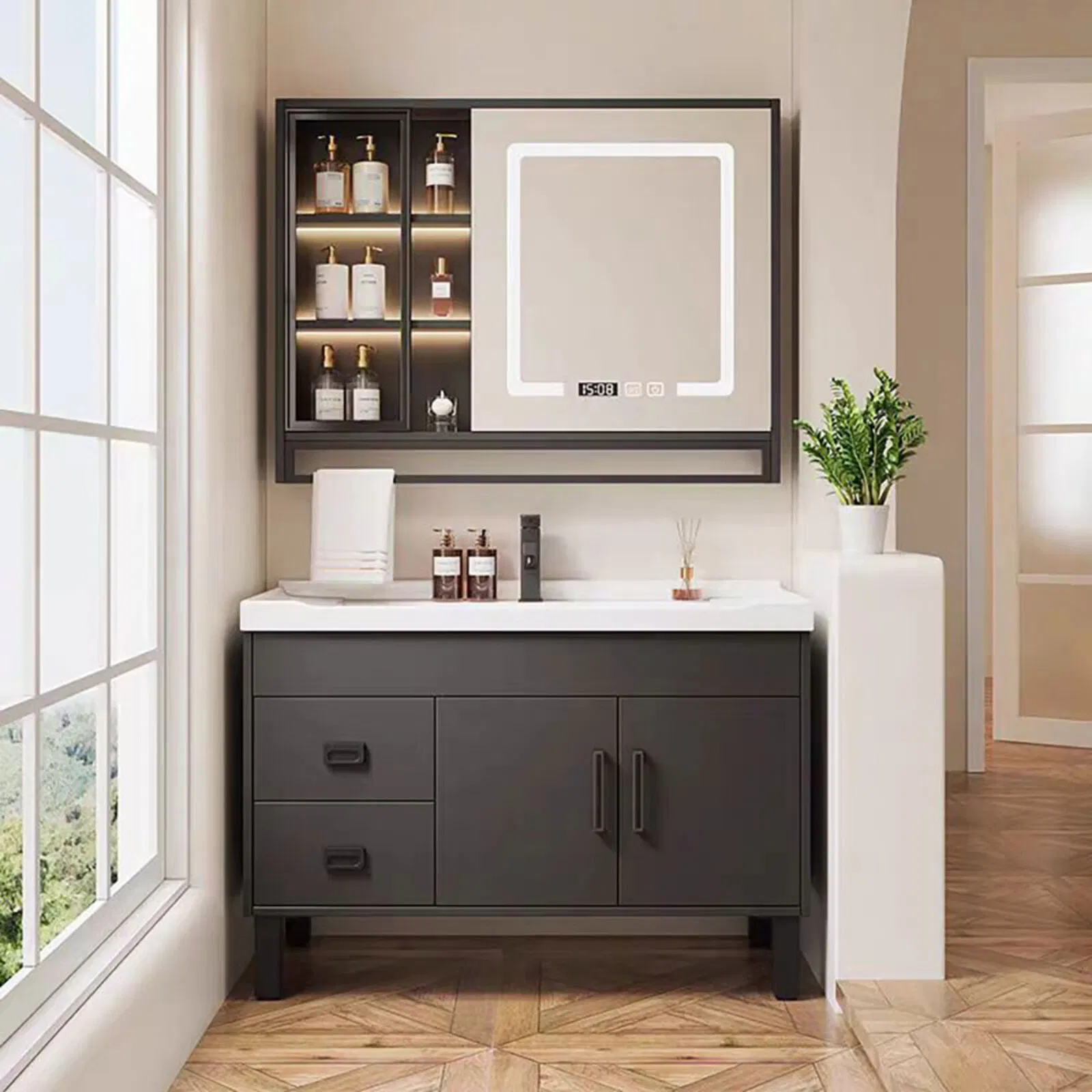 2-Tier Stainless Steel Matte Black Wall Mounted Bathroom Shower Caddy Shelf Kitchen Storage Shelf Holders with Towel Bar