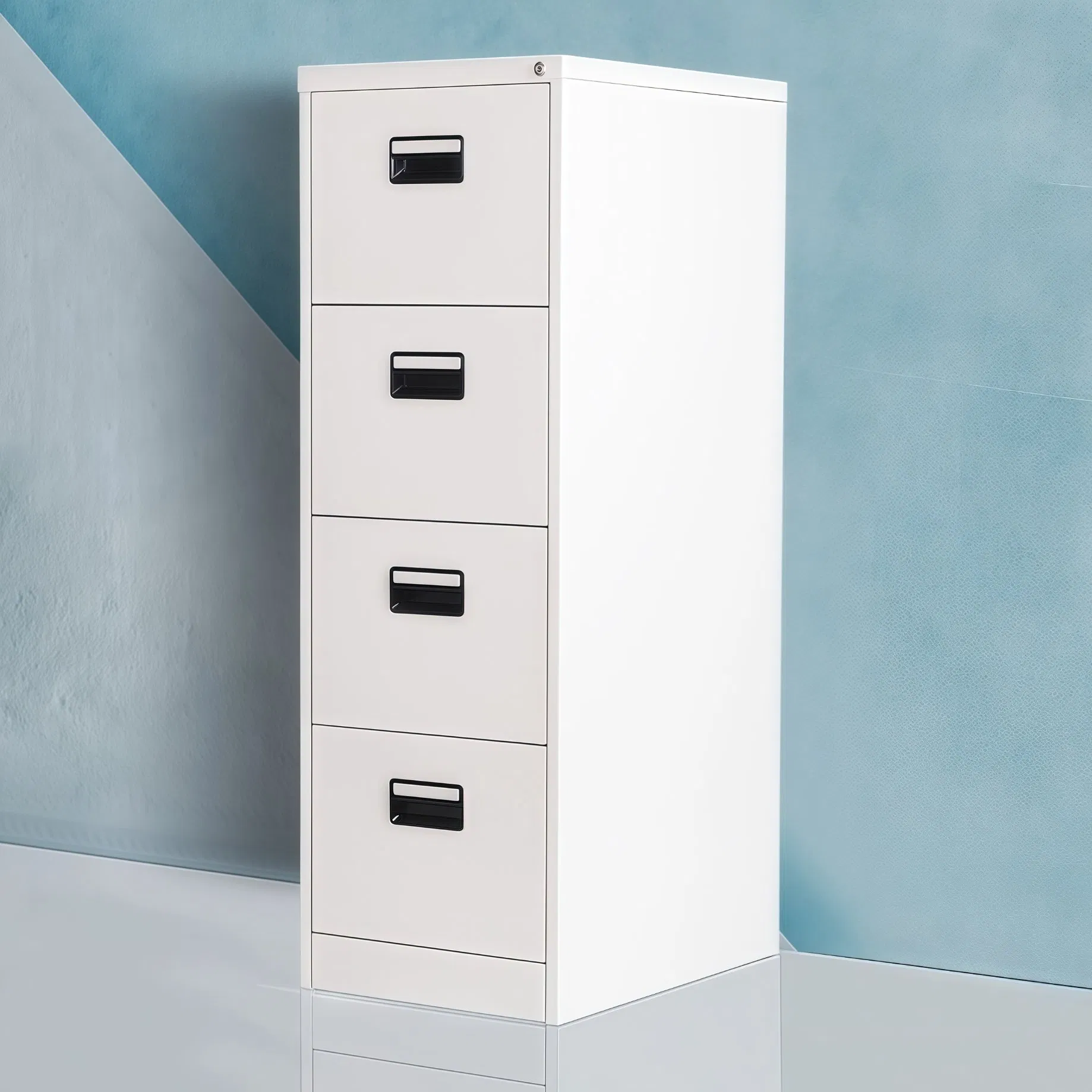 Heavy Duty Four Drawer Storage Unit with Central Lock and Keys Custom Made for Office Use Metal Drawer Cabinet