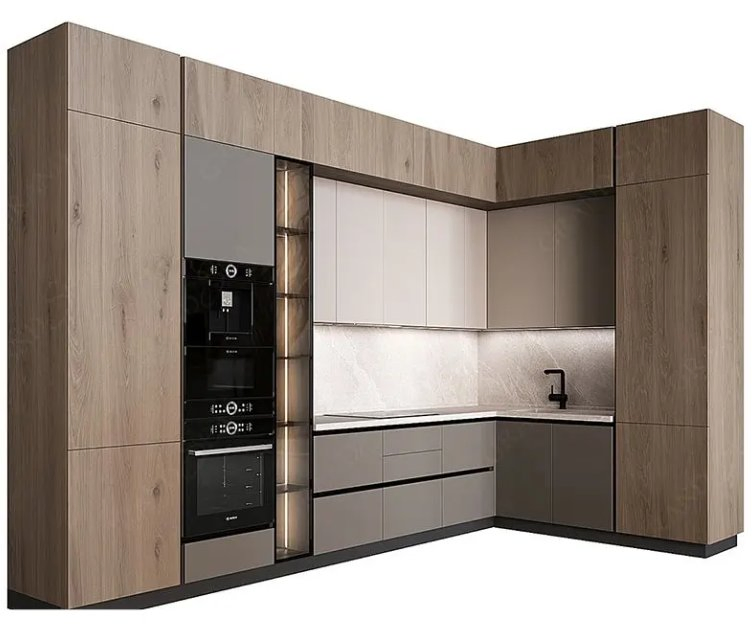 Custom Luxury Veneer Home Furniture Cabinet Kitchen Storage Pantry Cupboard Cabinet Kitchen