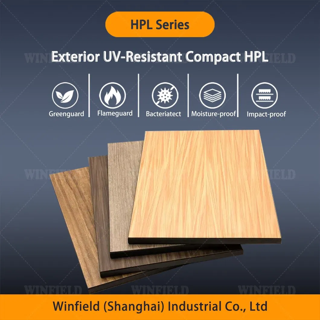 Versatile Exterior UV-Resistant Compact HPL Table Top, Wear Resistant Finish