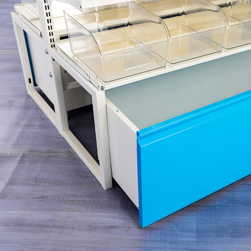 "Reinforced Corner Display Unit for Pharmacy Storage with Adjustable Shelves &amp; CE Certification"