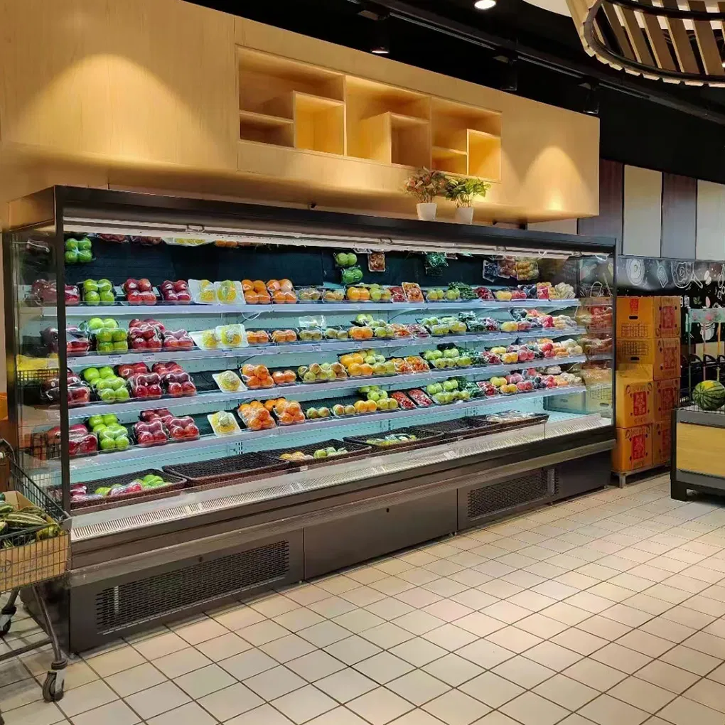 Efficient Adjustable Temperature Range 2~10º C Air Cooling Meat Refrigerator Showcase Display Unit