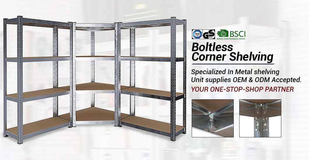 Modular Metal Frame Corner Storage Shelves