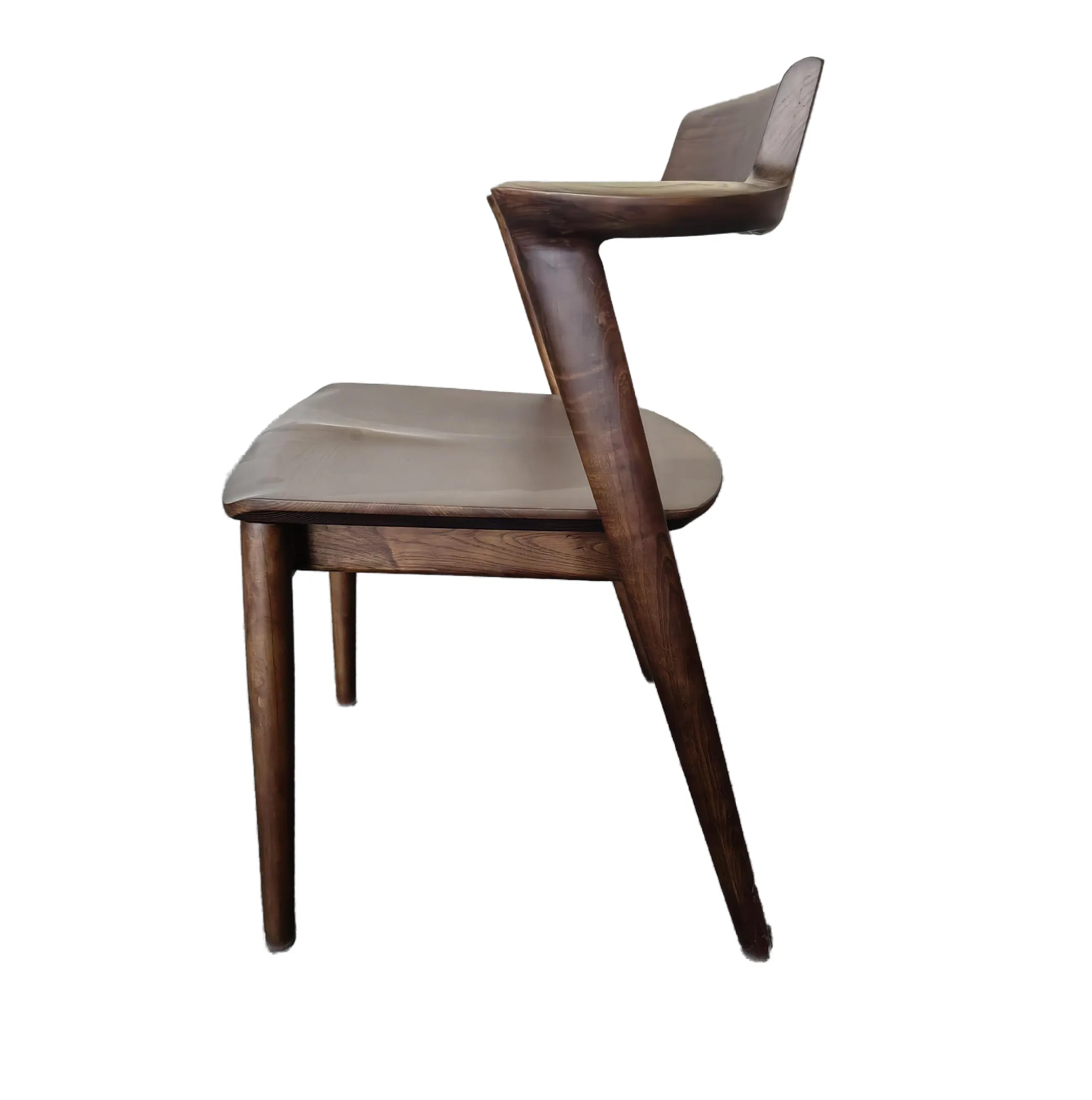 Stylish PU Leather Upholstery Black Wooden Dining Chair