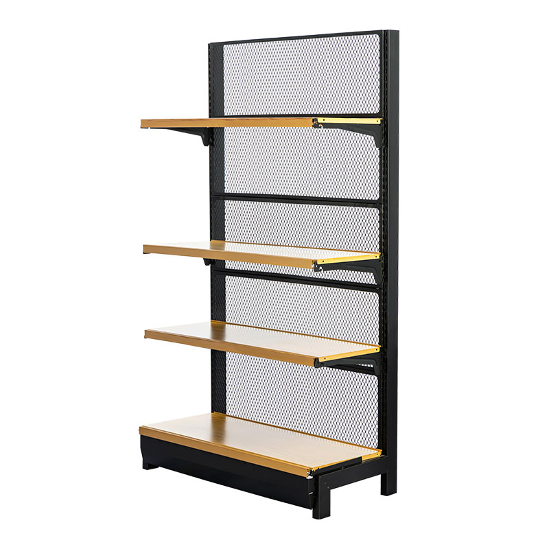 Diamond Mesh Back Panel Display Unit for High-Traffic Supermarkets with Mobile Casters (LYL-S38)