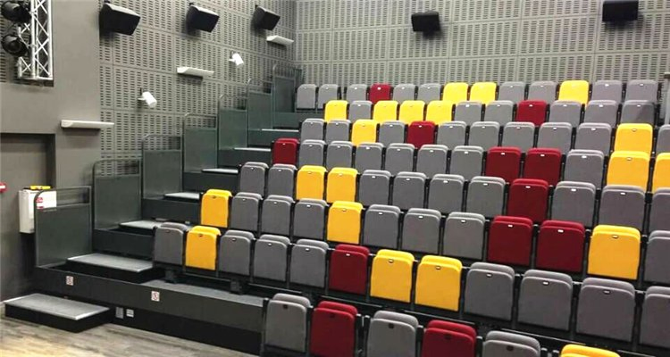 Public Event Indoor Soft Seat Telescopic Grandstand Bleacher Seating