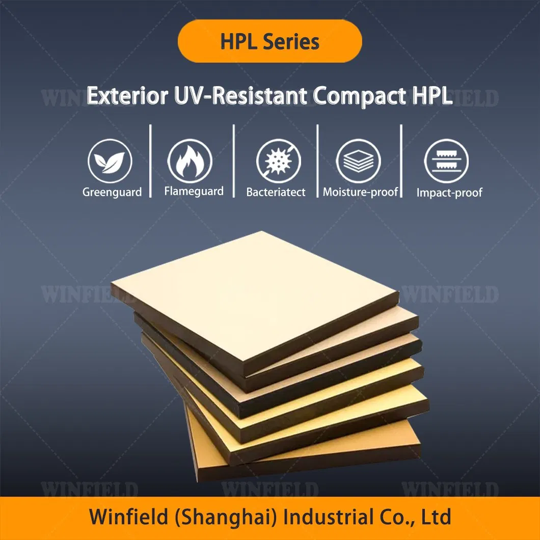 Versatile Exterior UV-Resistant Compact HPL Table Top, Wear Resistant Finish