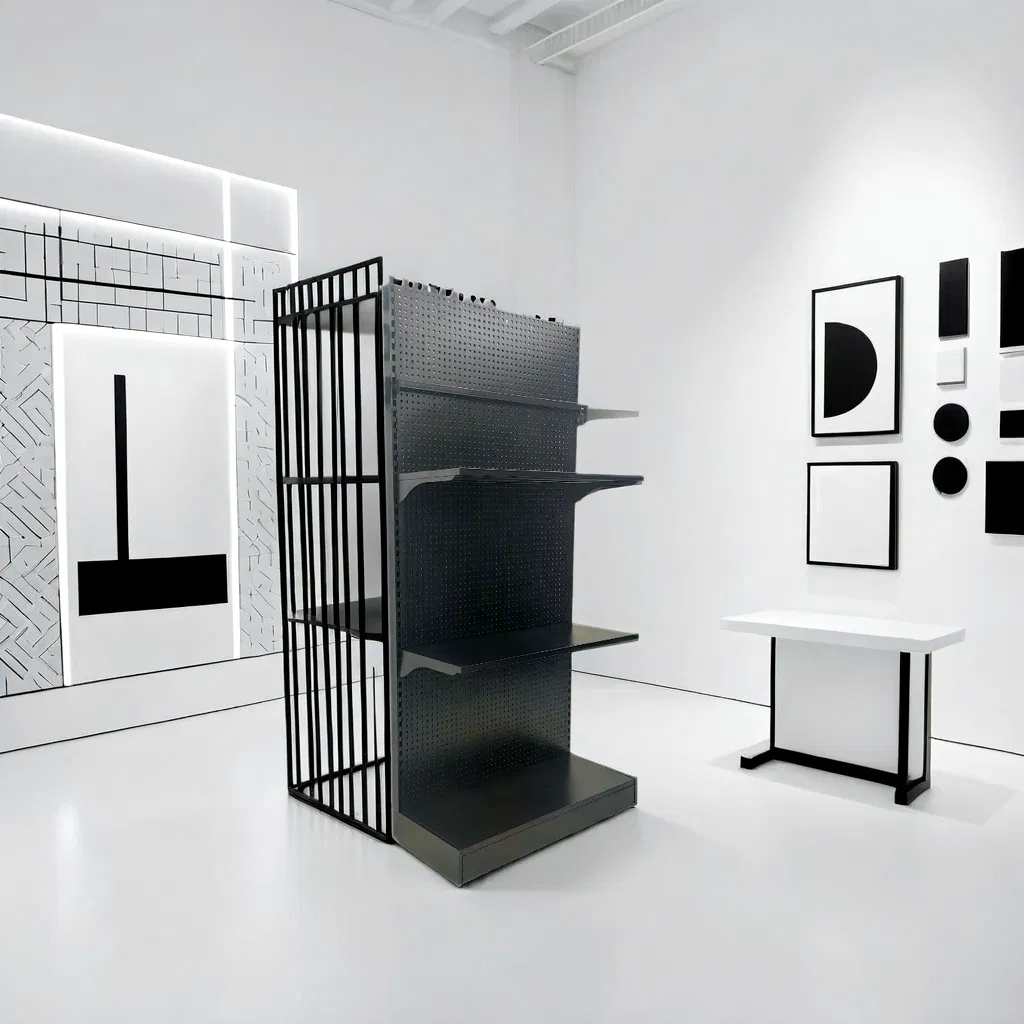 Double-Sided Retail Shelving Units for Versatile Supermarket Displays