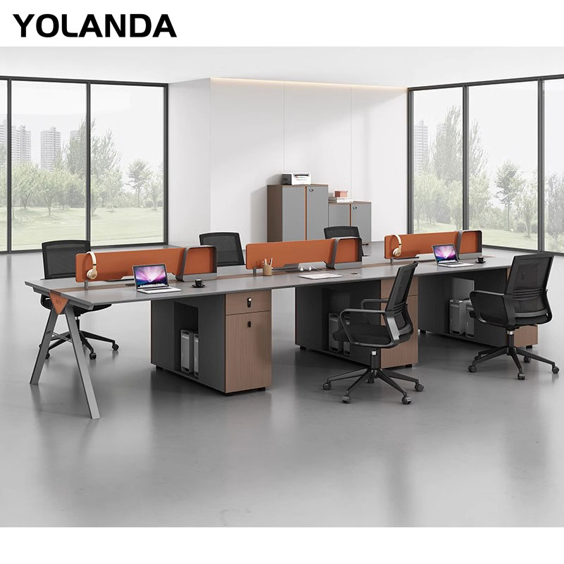 Yolanda Modern Office Furniture Partition Workstation Office Table Cubicle Office Table Desk De Bureau for 4 People
