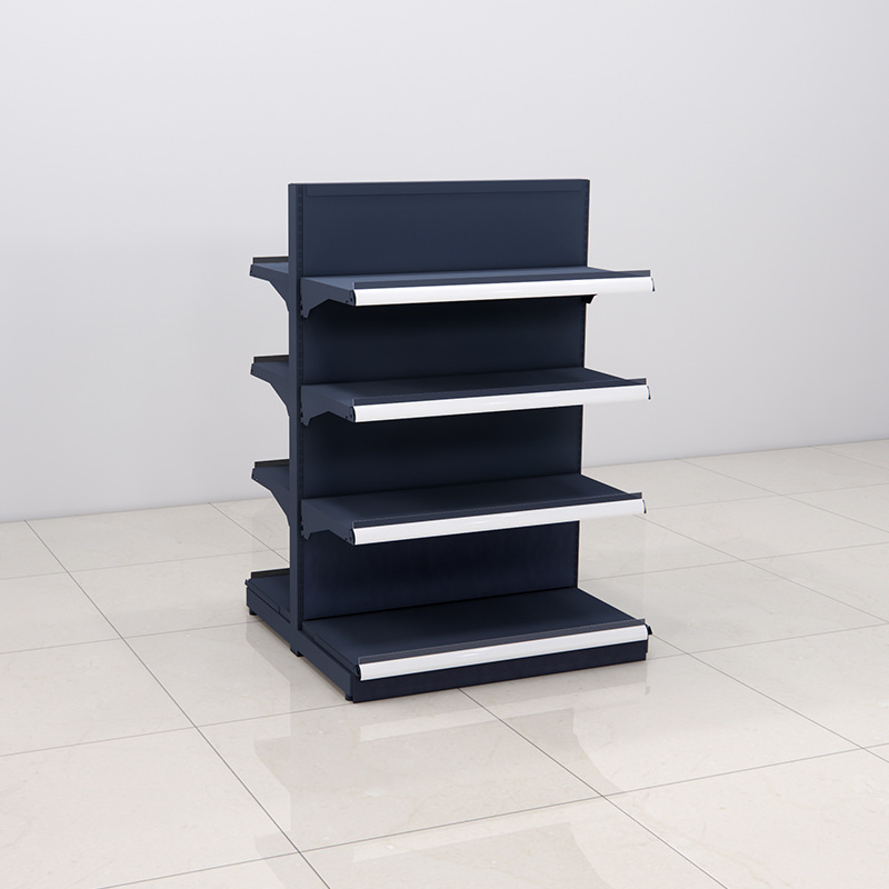 Gondola Store Display Unit with Customizable Metal Shelving Options