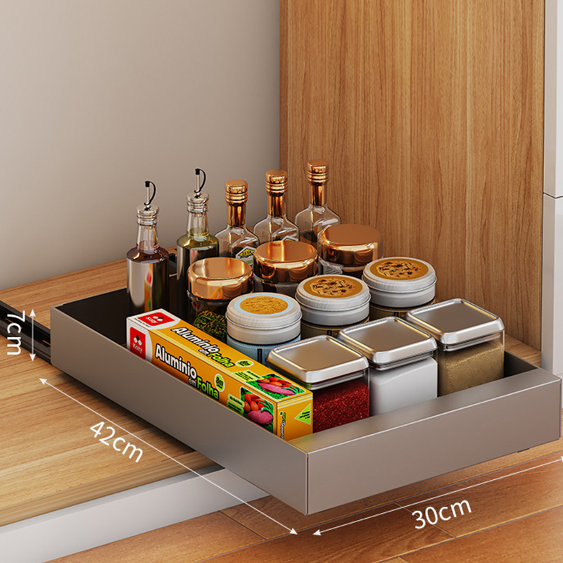 Carbon Steel Telescopic Drawer Basket Pull Down Pullout Cupboard Shelves Kitchen Rack Shelf Storage Modular Cabinet and Shelves