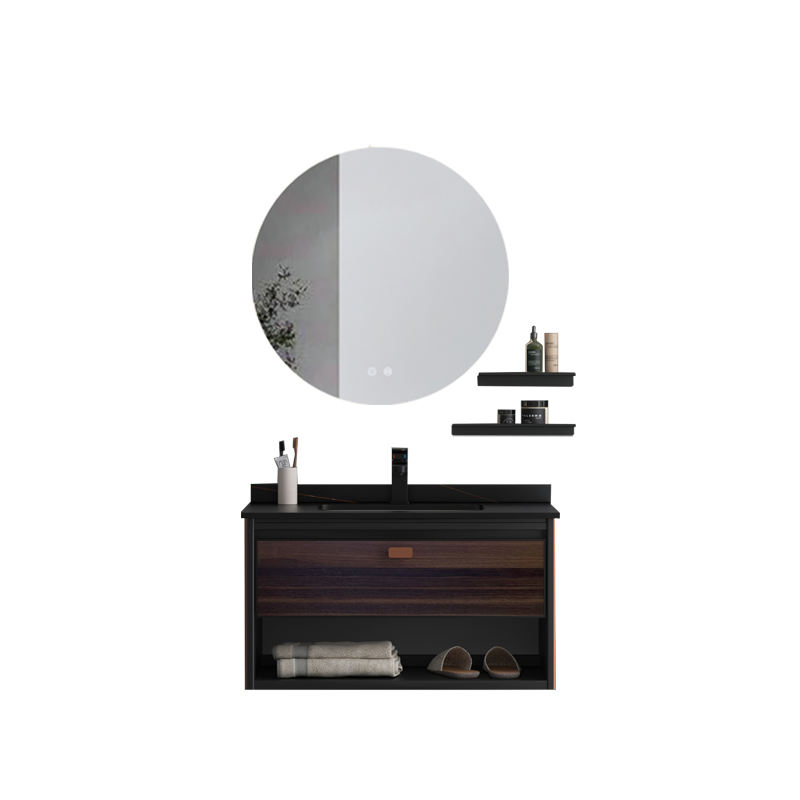 Modern Classic Design Bathroom Vanity Furniture Wall-Mounted Aluminum Cabinet with Wash Basin and Mirror New Design Style