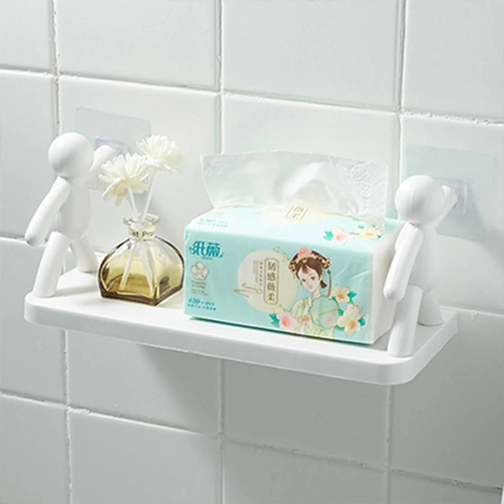 Storage Shelf Shampoo Holder Bathroom Organizer Wall Mounted Storage Rack