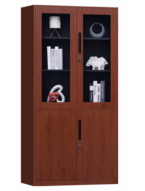 Modern Custom Steel Storage Cabinet Featuring Elegant Wood Accents