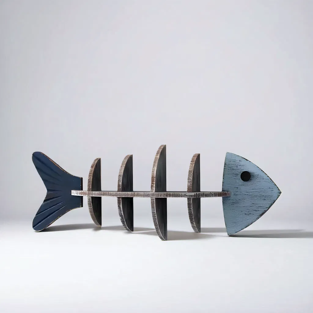 Creative Fish Bone Inspired Decorative Wall Mounted Storage Wall Shelf