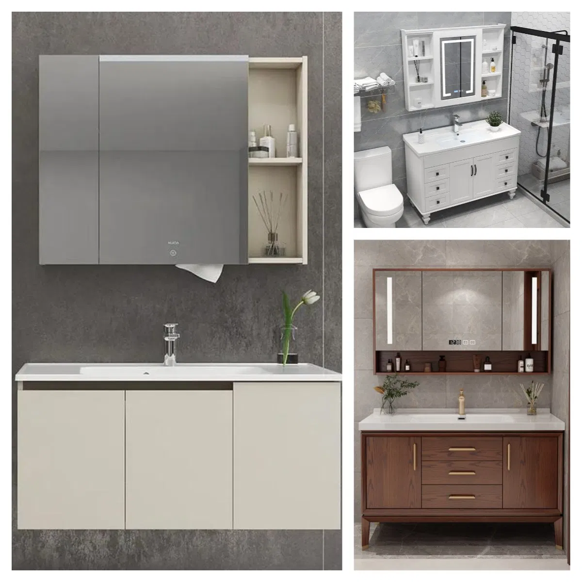 Aluminum Bathroom Storage Cabinet Custom Furniture Wall Hung Bathroom Cabinet