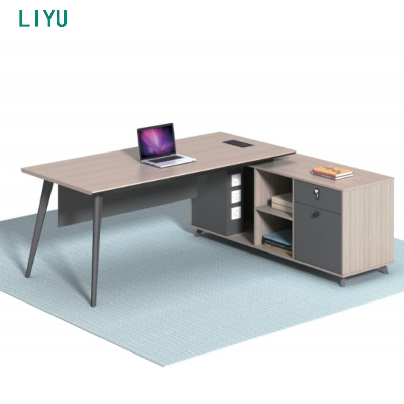 Liyu Hot Sale Modern Executive Desk Latest Commercial Furniture Design Table for Home Office Workstations Study Panel Wood Style