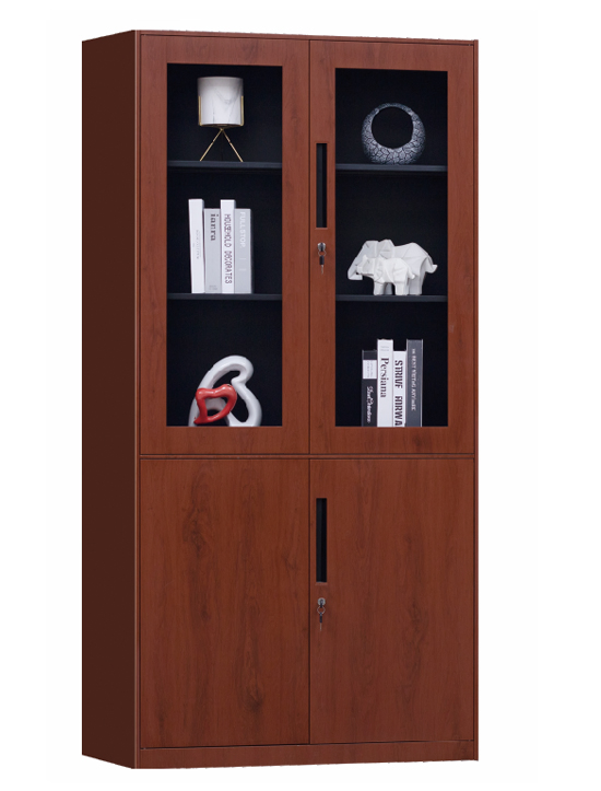Modern Custom Steel Storage Cabinet Featuring Elegant Wood Accents