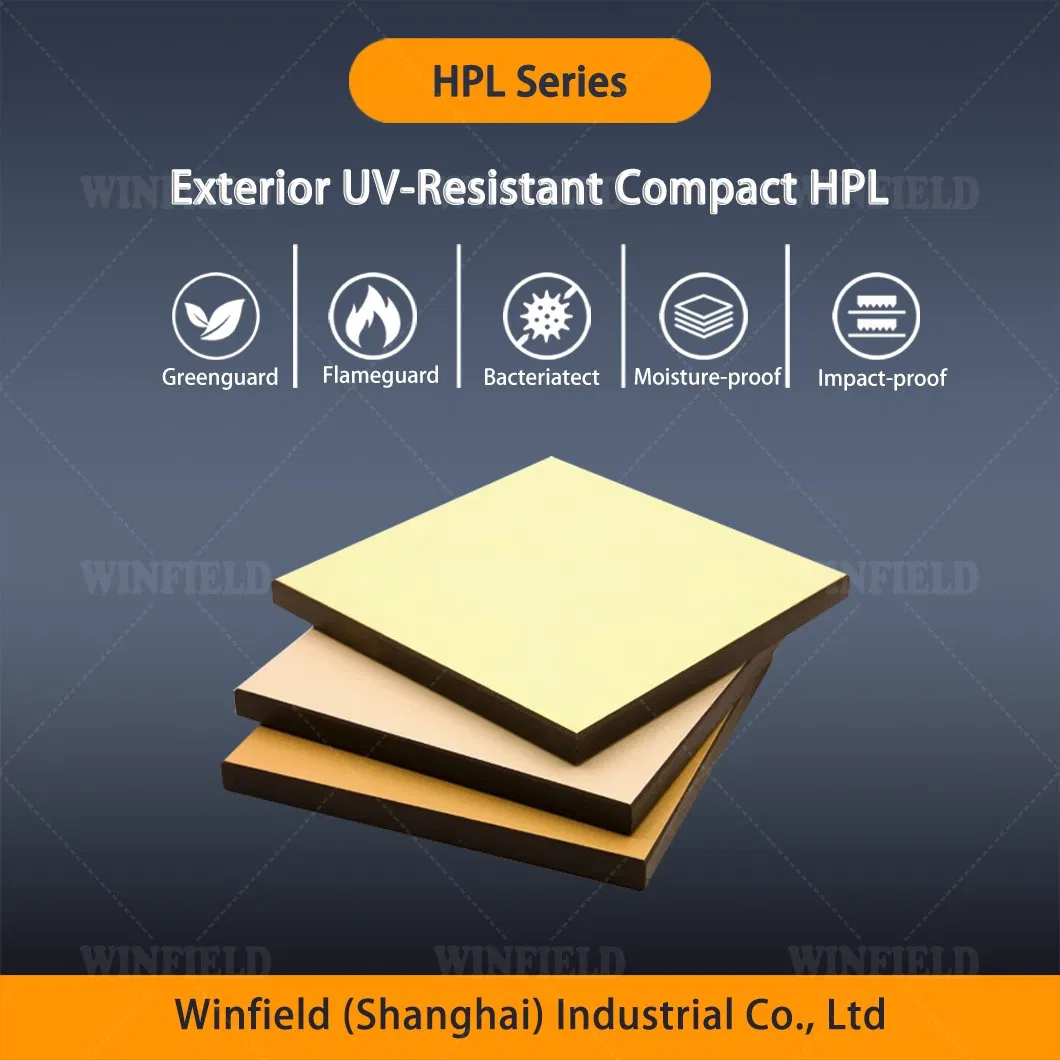 Functional Exterior UV-Resistant Compact HPL Table Top, Antibacterial Finish