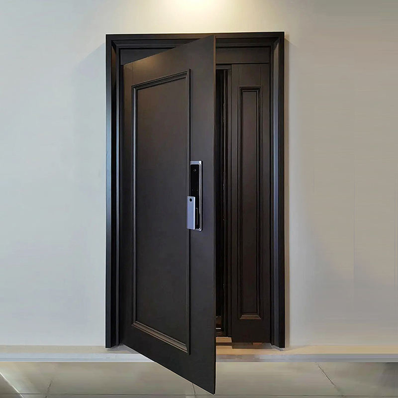 American Luxury Design Modern Home MDF PVC WPC Solid Wooden Veneer Panel Black Walnut Interior Room Door