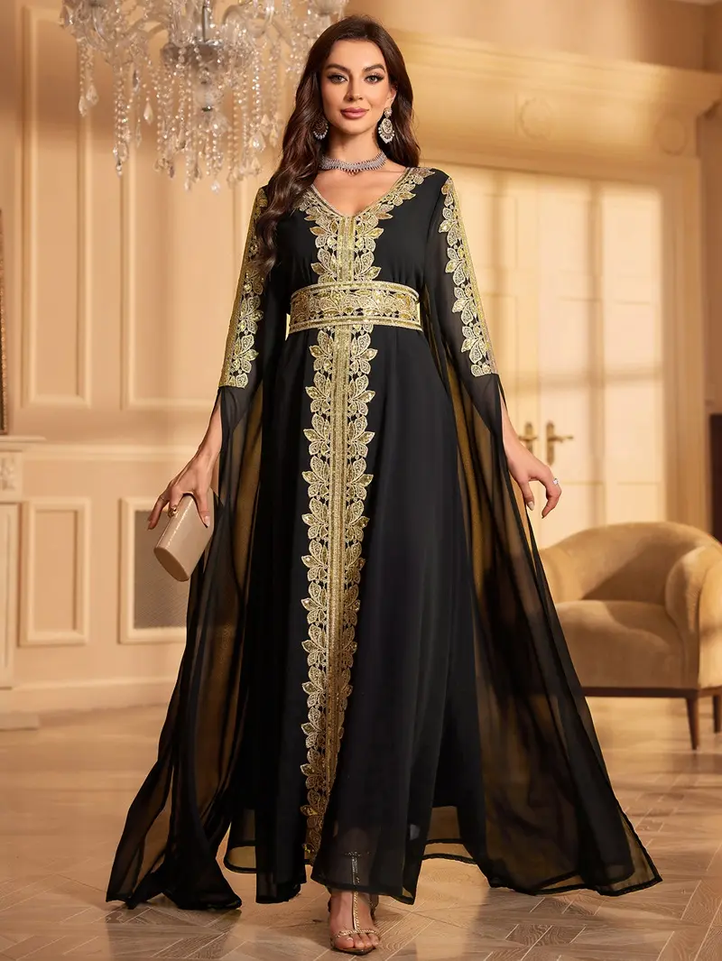 Wholesale Black Waist-Cinched Evening Gowns Procurement / OEM / Supply Chain Suppliers, Manufacturers