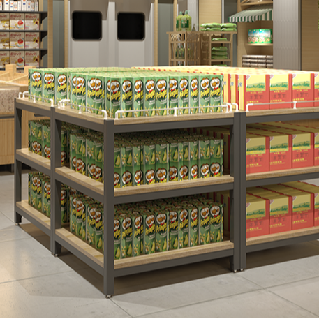 Supermarket Storage Rack with Portable and Foldable Aluminium Table Promotion Counter for Wood and Steel Storage