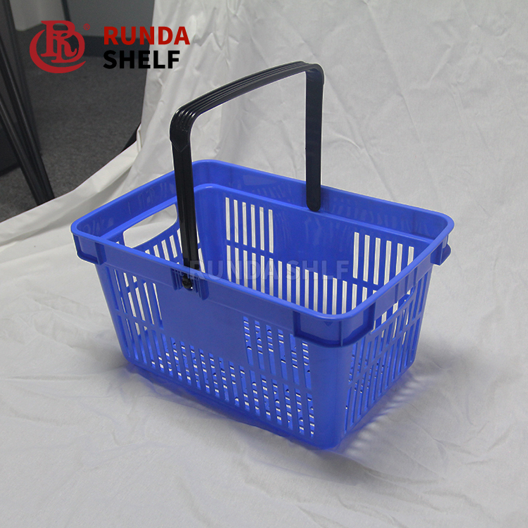 50L PP Plastic Shopping Basket for Supermarket and Shopping Mall Use