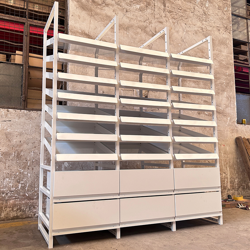 Single-Sided Heavy Duty Iron Gondola Shelving Rack for Grocery Pharmacy Supermarket Retail Store Display for Shops