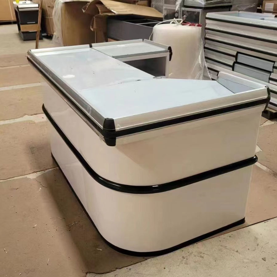 Customizable Luxurious White Gold MDF Board Checkout Counter New Design Supermarket Clothes Store Decoration Custom Size Options