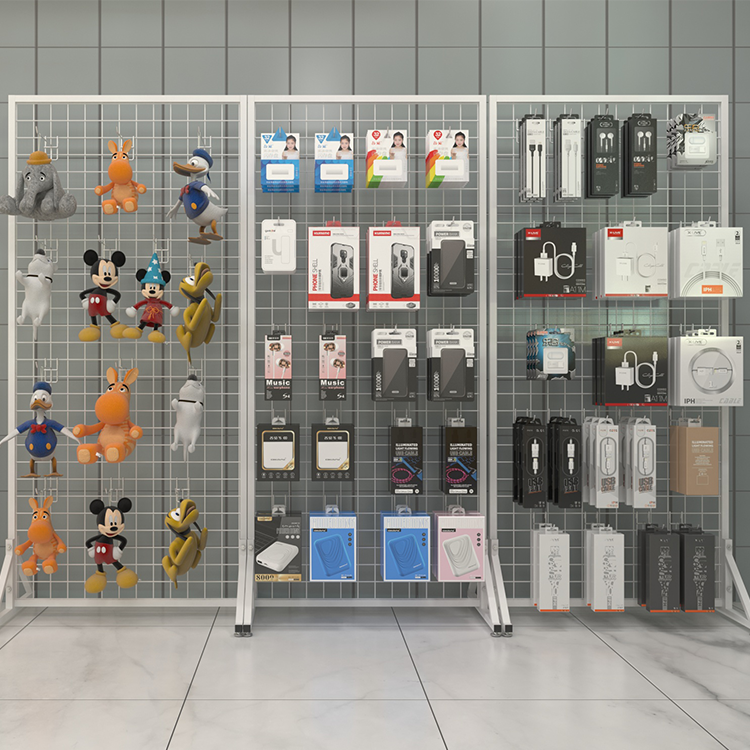 Black Single-side Metal Supermarket Shelving with Perforated Back Panel