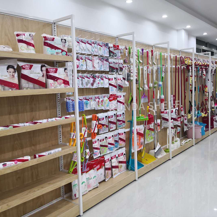 Promotional Single-Sided Metal Display Shelf Rack Not Second-Hand for Supermarket Wood Shelf Used for Usage