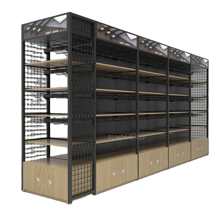 Single Side Mesh Shelf Stable High-end Large Capacity New Four-column Landing Steel Display Stand 40# From Runda Shelf
