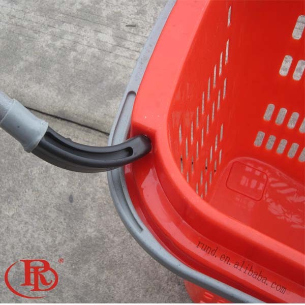 Trolley Supermarket Plastic Cart Collapsible Market Tote Shopping Basket for Shop