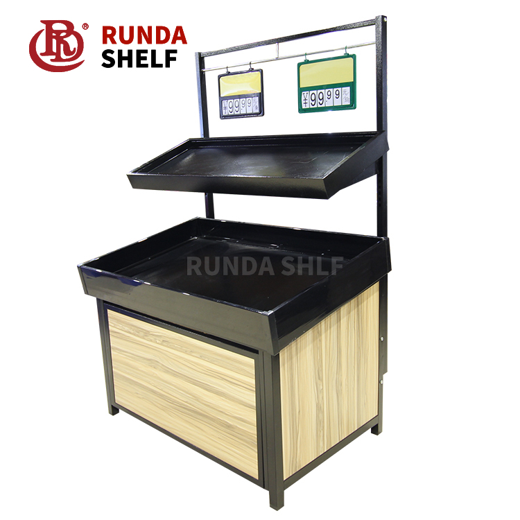 FS-02 Single-Sided Supermarket Rack Light Duty Steel Grocery Display Shelf for Vegetables and Fruits for Store Use