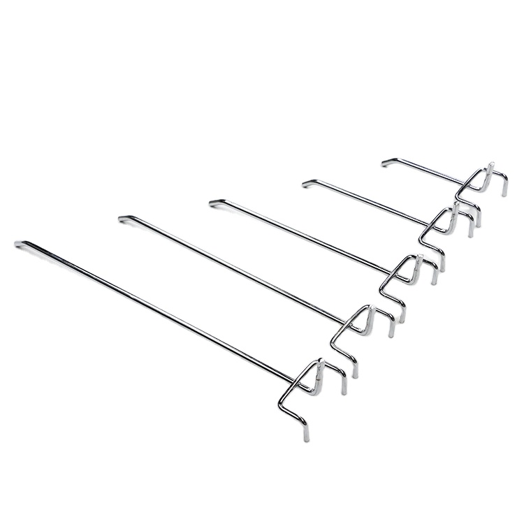 Supermarket Rack Accessories Hook Square Pit Plate Hole Plate Mesh Light Duty White/Grey Single Branch Double Pole Hook