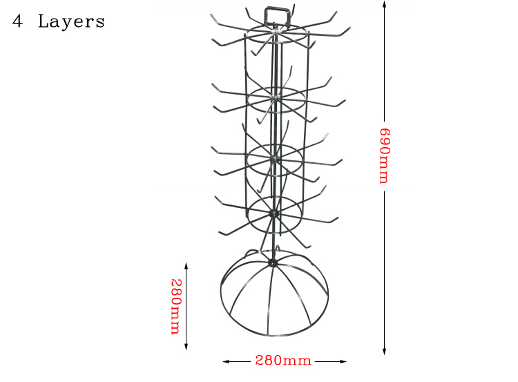 Single-Sided Metal Rotating Rack Light Duty Jewelry Display Stand for Earrings and Bracelets Supermarket Style