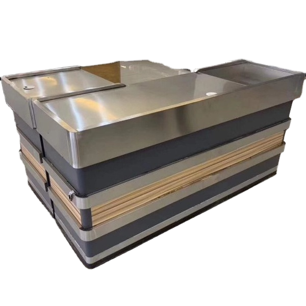 Heavy-duty Stainless Steel Modern Supermarket Checkout Counter