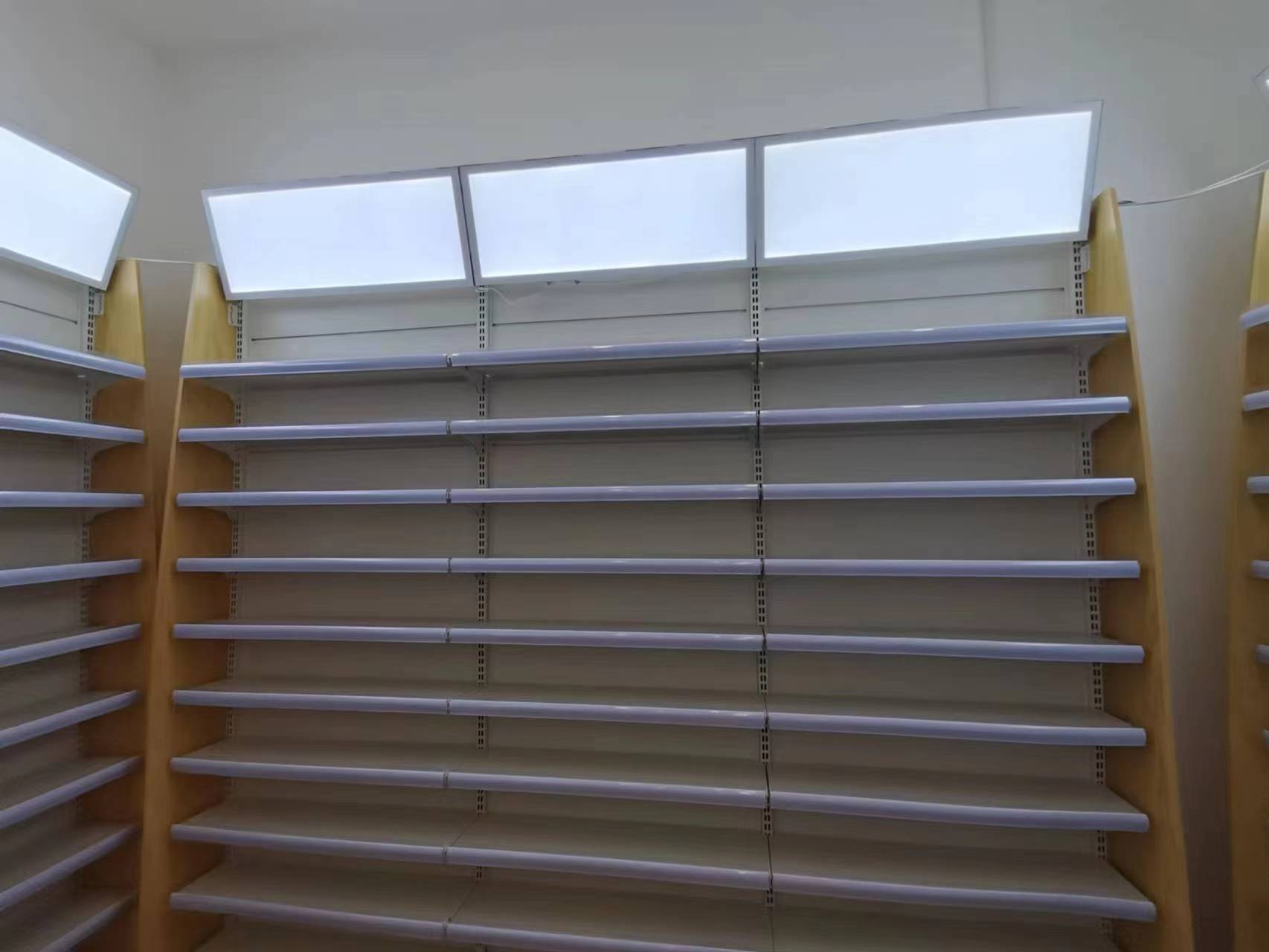 Light Duty Metallic Pharmacy Shelves Supermarket Rack Style Drug Holes Boards for Clinics and Pharmacy Chains
