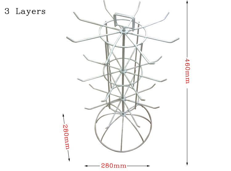 Single-Sided Metal Rotating Rack Light Duty Jewelry Display Stand for Earrings and Bracelets Supermarket Style