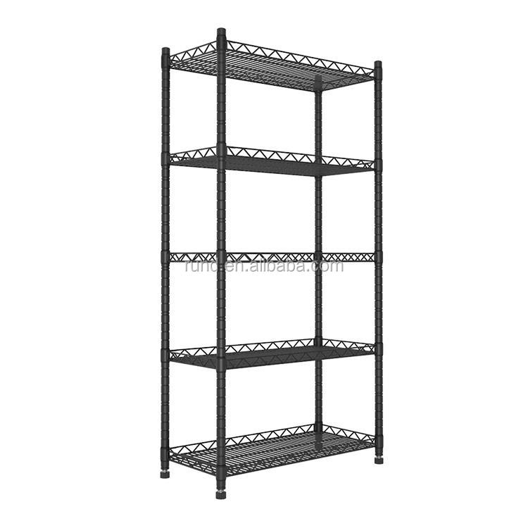 Single-Sided Display Wall Shelves Supermarket Kitchen Convenience Store Metal Standing Rack Stainless Steel Gondola Shelving