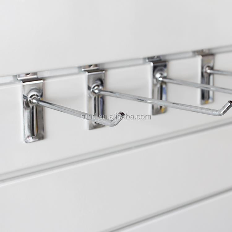 Foshan Runda Shelf Supermarket Metal Looped Lock Pegboard Electroplate Hook Panel Double Hook