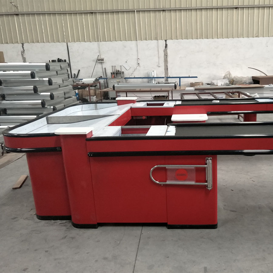 Retail Checkout Cash Register Counter with Showcase Front for Supermarket & Reception Desk Hookah Cabinet & Cashier Counter