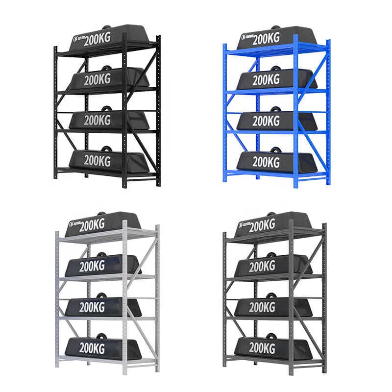 Q235B Steel Storage Shelves Heavy Duty 200KG Capacity Floor Rack with Multi-Layer Large Display for Modern Use