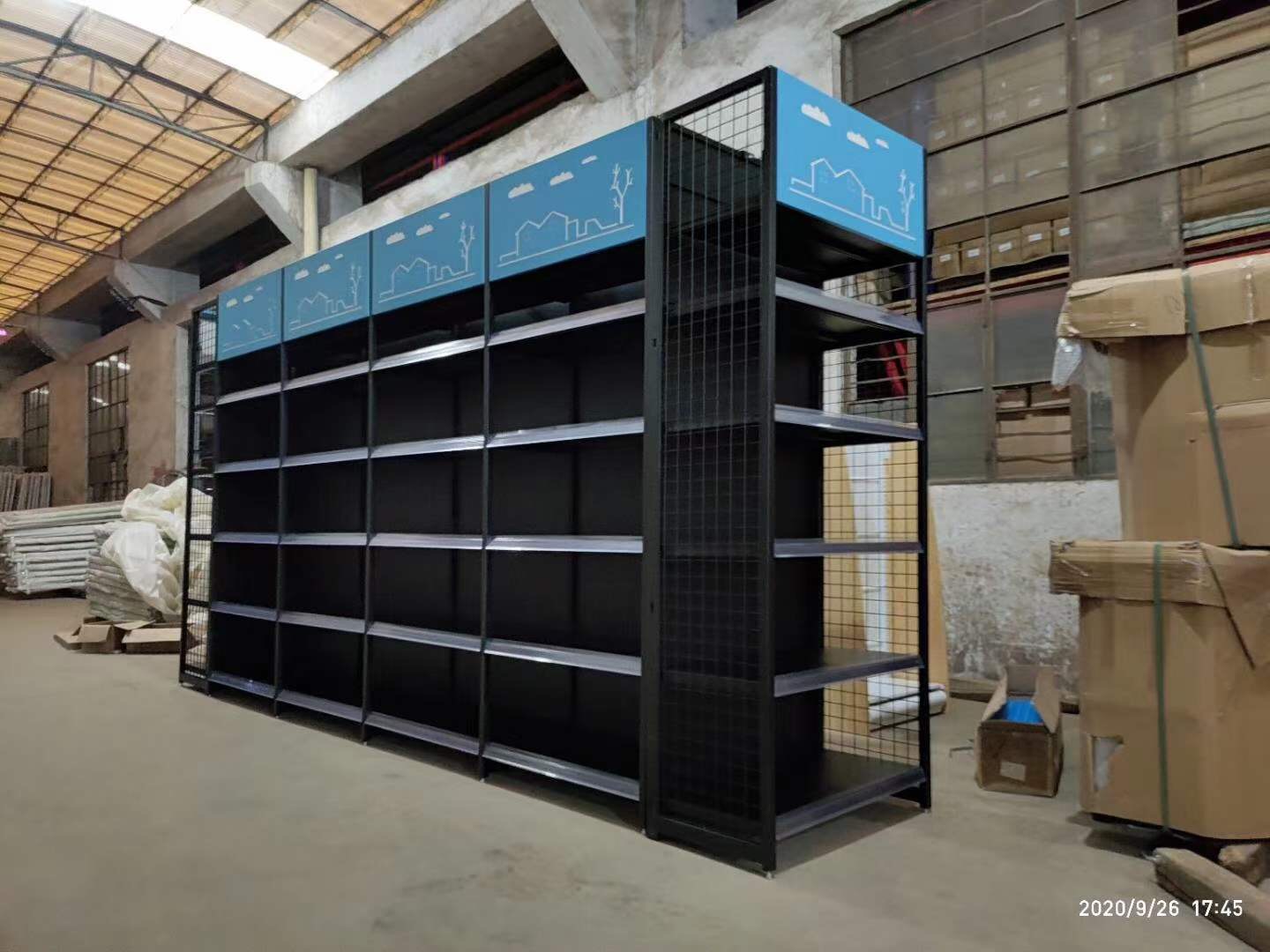 Wholesale Supermarket Gondola Shelving Metal Display Rack Factory Supply