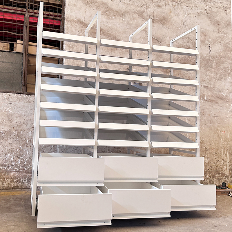 Hospitals Pharmacies Shelves Customized White Pharmacy Shelves Hospital Shelves Drawer Type Medicine Tray Rack