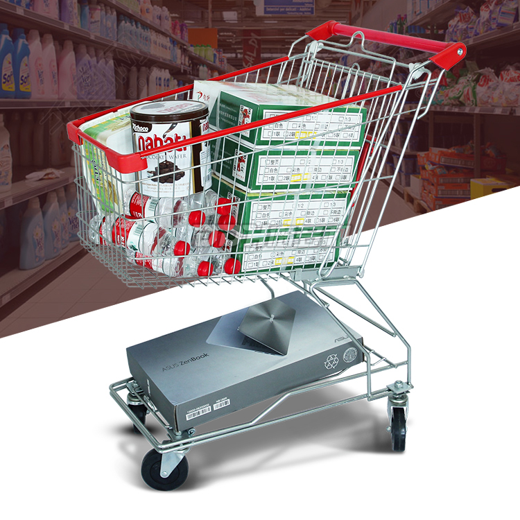 Asian Supermarket unFolding Shopping Trolleys Carts Stainless Steel and Plastic with PP Aluminium Steel Materials for Mall Use