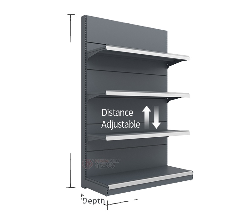 Heavy Duty Commercial Metal Shelving Single-Sided Light Duty Rack Gondola Display for Store Supermarket Storage Solution