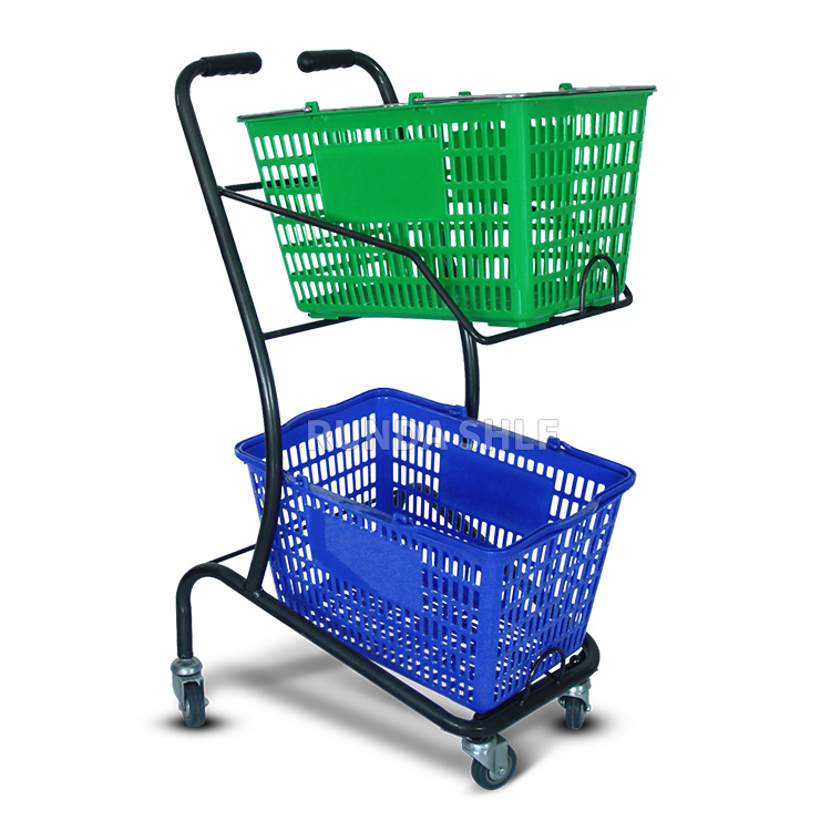 Wholesale Supermarket Equipment Grocery Mall Japanese Shopping Cart Hand Trolley Metal 1) Supermarket 2)stores Unfolding CN;GUA