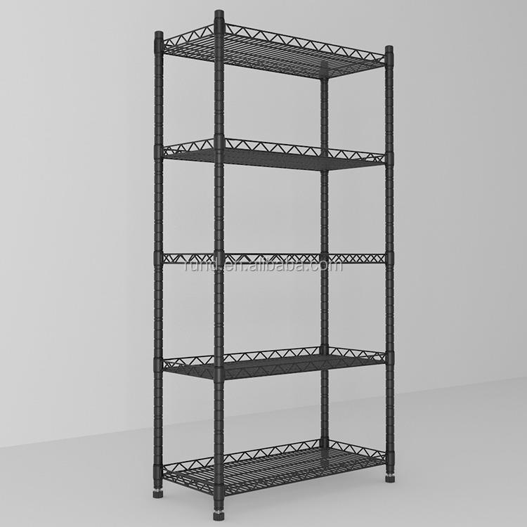Single-Sided Display Wall Shelves Supermarket Kitchen Convenience Store Metal Standing Rack Stainless Steel Gondola Shelving